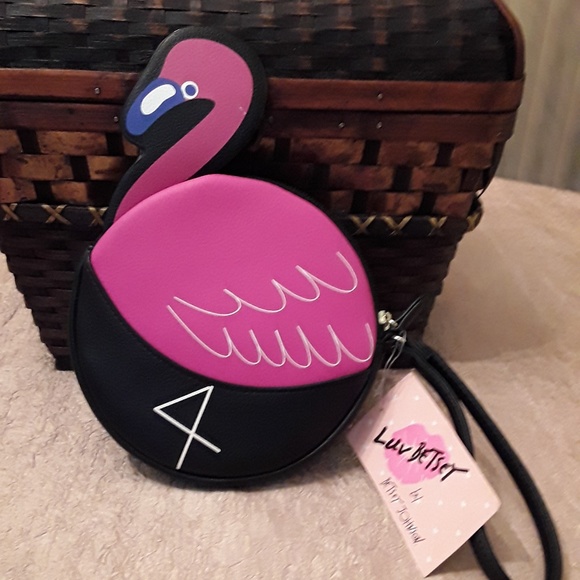 Betsey Johnson Bags Luv Betsey Flamingo Coin Purse Wristlet Poshmark